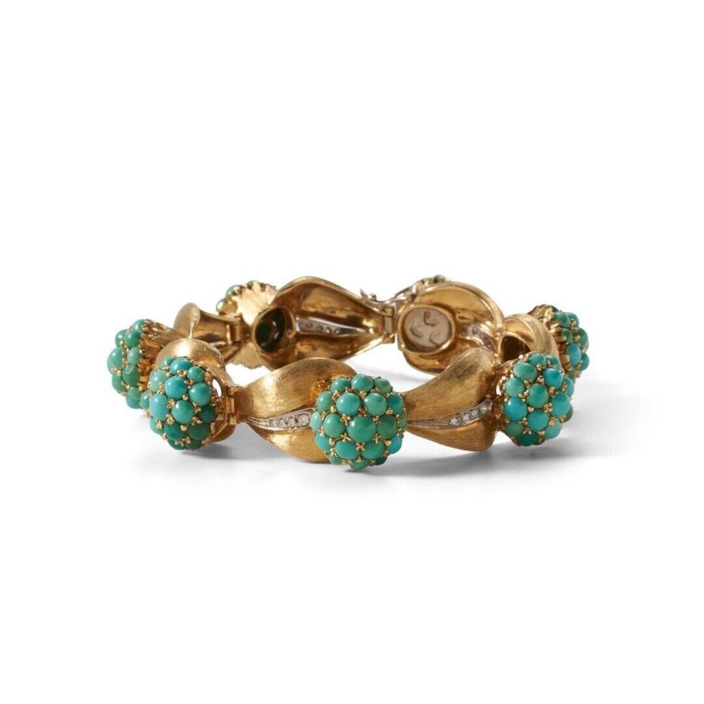 Spitzer & Furman Gold Diamond & Turquoise Bracelet